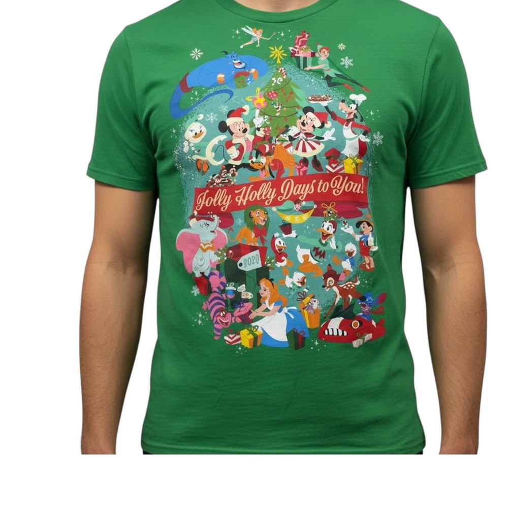 Disney Parks Jolly Holly Days 2020 Christmas T Shirt Green XL Adult Unisex